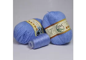 Пряжа 90% пух норки, 10% полиамид, Long Mink Wool, цвет: 008 голубая фиалка, 350 м.