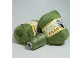 Пряжа 90% пух норки, 10% полиамид, Long Mink Wool, цвет: 058 травяной, 350 м.
